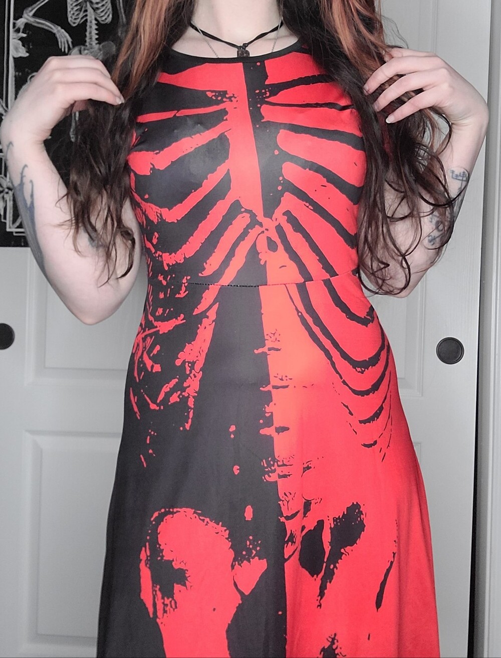 Split Skeleton Skater Dress - Picture 3 of 6